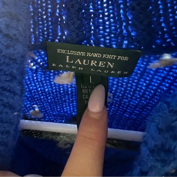 Lauren Ralph Lauren Blue and Gray Ski Sweater - Picture 5 of 5